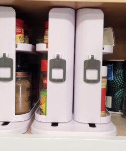 Cabinet Caddy SNAP! Sliding Spice Rack Organizer for Cabinet, Just Pull & Rotate, 3 Snap-In Shelves Adjust for 5 Levels of Storage, Magnetic Modular Design, Non-Skid Base, 8.9”H x 6.1”W x 10.8”D 33 61I dWcJzML