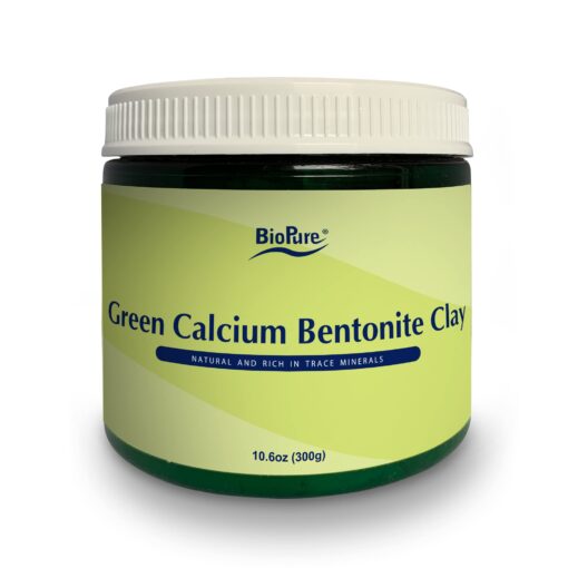 BioPure Green Calcium Bentonite Clay – Pure Smectite Clay That Supports Skin’s Overall Health & Natural Detox – Use as Soothing Face Mask or Add to Bath for Relaxing & Rejuvenating Experience – 300g