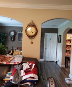 Elegant, Traditional, Decorative, Hand Painted Modern Grandfather Wall Clock W/Swinging Pendulum for New Room or Office. Color Brown & Bronze. Large. 24 Inch. 16 61I2wL9q5dL