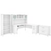 Bush SET012WH 72-Inch W L-Shaped Desk w/Hutch Lateral File Cabinet and Bookcase White 15 61I3Mk wc0L