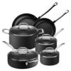 Legend 10 pc Nonstick Cookware Set | Classic Hard Anodized Steel Home Kitchen Chef Grade Pots and Pans | Durable PFOA Free, Non-Toxic Non Stick Coating Induction Cooking | Oven & Dishwasher Safe 10 Piece 41 61I49vIBVL