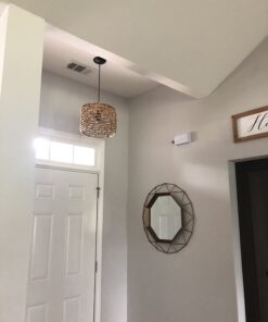 Globe Electric 64906 1-Light Pendant, Matte Black, Black Woven Fabric Cord, E26 Base Socket, Kitchen Island, Café, Decorative, Ceiling Hanging Light Fixture, Modern, Vintage, Bulb Not Included Without Bulb 30 61I5DFZcN0L 1