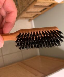 Beard Brush by ZilberHaar - Stiff Boar Bristles - Beard Grooming Brush for Men - Straightens and Promotes beard growth - Works with Beard Oil and Balm to Soften Beard – For beard kits - 6 inches long Brown 6 Inch (Pack of 1) 42 61I5FtA1PzL