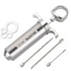 Grill Beast - 304 Stainless Steel Meat Injector Kit with 2-oz Large Capacity Barrel and 3 Professional Marinade Needles Beast Injector 18 61I5Xr MCNL