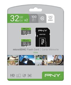 PNY 32GB Elite Class 10 U1 microSDHC Flash Memory Card 2-Pack - 100MB/s Read, Class 10, U1, Full HD, UHS-I, Micro SD FLASH CARD - 2 PACK 11 61I5Y5D4RdL
