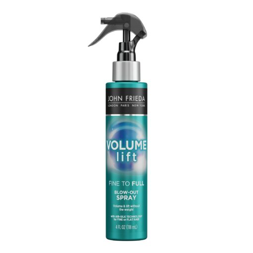 John Frieda Volume Lift Fine to Full Blow-Out Spray for Fine Hair, Safe for Color-Treated Hair, Root Booster Volumizing Spray, 4 Ounces, with Air-Silk Technology (Packaging May Vary) Unscented 4 Fl Oz (Pack of 1)