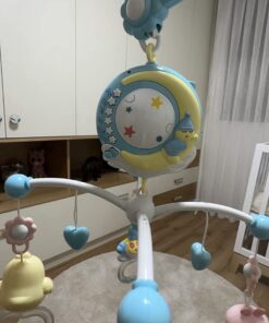 Mini Tudou Baby Musical Mobile Crib with Music and Lights, Timing Function, Projection, Take-Along Rattle and Music Box for Babies Boy Girl Toddler Sleep Blue 25 61I5oqk5aUL