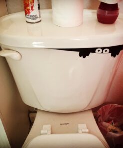 (2) Sticker Connection | Toilet Monster Bathroom Decal | Sticker Funny Kids Vinyl Decal Potty Training Halloween | 2"x12" (Black) 44 61I76AKjJ6L