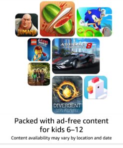 Amazon Fire HD 8 Kids Pro tablet- 2022, ages 6-12 | 8" HD screen, slim case for older kids, ad-free content, parental controls, 13-hr battery, 32 GB, Rainbow Universe 27 61IBIYXm6vL