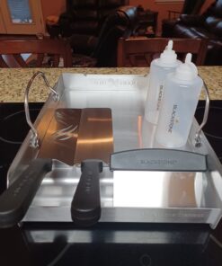 Blackstone 1542 Flat top Griddle Professional Grade Accessory Tool Kit (5 Pieces) 16 oz Bottle, Two Spatulas, Chopper/Scraper and One Cookbook-Perfect for Cooking Indoor or Outdoor, Multicolor 36 61ICE8ijwL