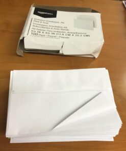 Amazon Basics A9 Blank Invitation Envelopes with Peel & Seal Closure, 5-3/4 x 8-3/4 Inches, White - Pack of 100 47 61ICvWjXmML