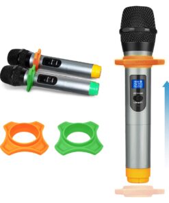 FIFINE UHF Dual Channel Wireless Handheld Microphone, Easy-to-use Karaoke Wireless Microphone System-K036 35 61IDJ5wKsrL