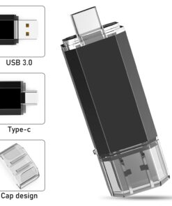 USB C Flash Drive 64GB, 2 in 1 OTG USB 3.0+USB C Memory Stick Dual Type C Flash Drive Thumb Drive Photo Stick Jump Drive for USB-C Smartphones,Tablets, PC, Computers, MacBook, Google Pixel XL, Black 64GB-USB 3.0 11 61IE4pn5cL