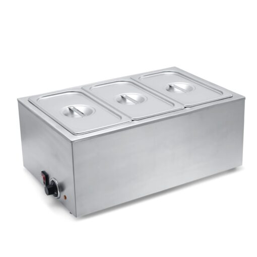 SYBO Commercial Grade Stainless Steel Bain Marie Buffet Food Warmer Steam Table for Catering and Restaurants (3 Sections) 3 Sections