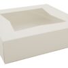 SCT White Window Bakery Boxes with Attached Flip Top, 4-Corner Beers Design, 10 x 10 x 2.5, White, Paper, 200/Carton 10" x 10" x 2-1/2" 2 61IEyuUINFL