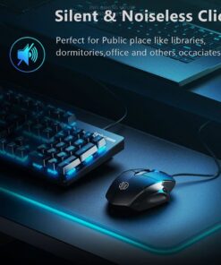 Censprin USB Computer Mouse Wired, Silent Click Corded Mouse 3-Button Wired Optical Mouse, Office and Home Mice, Ergonomic Shape for Windows Computers, Macs, iPad, PC and Laptops 11 61IFQ0dONuS