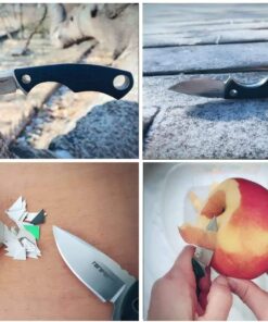 TONIFE Fixed Blade Neck Knife Full Tang 4-5/8 Inch Overall with Kydex Sheath and Ball Chain (Army Green) Army Green 14 61IFSMfsaiL