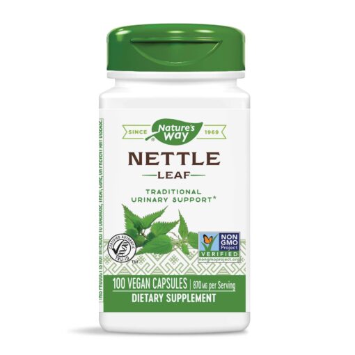 Nature's Way Nettle Leaf 435 mg, TRU-ID Certified, Non-GMO Project, Vegetarian, 100 Count, Pack of 2 100 Count (Pack of 2)