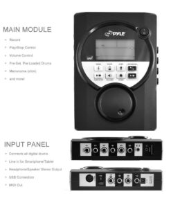 Pyle 9 Piece Electronic Set-Electric Kit with 5 Drum Heads, 2 Cymbal Crash Pads, Hi Hat and Bass Pedal Controller, Module, Stand Rack, Sticks-Professional/Beginners (PED021M) PED021M 8 61IHd 6DQhL