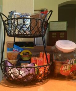 Gourmet Basics by Mikasa Loop and Lattice Wire Basket, Antique Black 21 61IIaGlGpUL