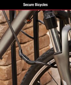 Master Lock Bike Lock Cable, Combination Bicycle Lock, Cable Lock for Outdoor Equipment, Black 4 Ft. Preset Combo 1 Pack 24 61IIciCDdvL