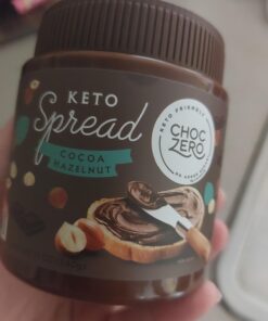 ChocZero Milk Chocolate Hazelnut Spread - Keto Friendly, No Sugar Added, Best Low Carb Dessert, Perfect Topping for Almond Flour Pancakes, Naturally Sweetened with Monk Fruit (1 jar, 12 oz) 28 61IK5qEWZyL
