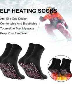 Self Heating Socks, Heated Socks, Foot Warmers, Tourmaline Health Sock, 2 Pairs Magnetic Socks, Foot Massage Thermotherapeutic Sock for Man Women, Socks for Camping Hiking Skiing Christmas Gift Black 9 61ILtXlWT0L