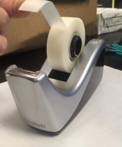 Scotch Desktop Tape Dispenser, Silvertech Two-Tone (C60-ST) 1 Count (Pack of 1) 55 61IMvxodBL