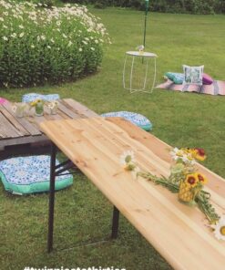 Outsunny 6' Portable Picnic Table and Bench Set, Outdoor Wooden Folding Camping Dining Table Set for Patio Garden Outdoor Activities 35 61INnFkjBSL