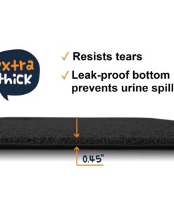 Alternative view of Smiling Paws Pets - Extra Large Cat Litter Mat - Pet Rug - Catches Litter That Spills Outside Litter Box - Easy to Clean - Non-Slip - Litter Box Mat - Kitty Litter Catcher - Black L Size (35" x 23.5”) 1 Count (Pack of 1)