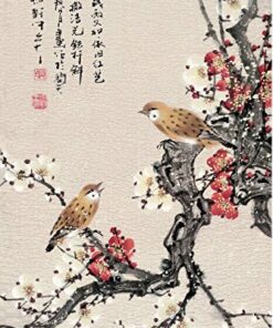 Grace Art Asian Wall Scroll, Set of 4, Four Seasons with Birds 40" x 12" 13 61IV479bXHL