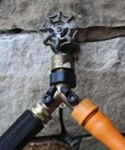 Kasian House Heavy Duty Solid Brass Garden Hose Splitter, Y Valve, 2 Way Connector for Outdoor Faucet, Comfort Grip Handles, 2 Extra Threads (2 units) 2 units 10 61IVi8SghEL