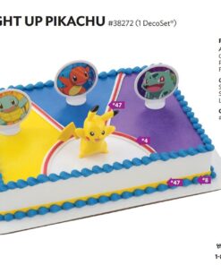 DecoSet® Pokemon Light Up Pikachu Cake Topper, 4 - Piece Decoration Set, Birthday Decorations For All Size and Shape Cakes Original Version 34 61IWFqEar9S