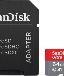 SanDisk 64GB Ultra MicroSDXC UHS-I Memory Card with Adapter - 100MB/s, C10, U1, Full HD, A1, Micro SD Card - SDSQUAR-064G-GN6MA 22 61IWJpxxaXL