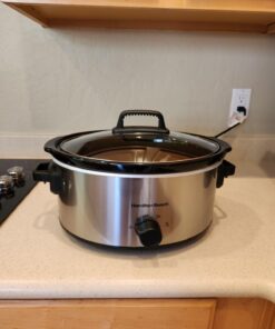 Hamilton Beach 6-Quart Slow Cooker with 3 Cooking Settings, Dishwasher-Safe Stoneware Crock & Glass Lid, Silver (33665G) 40 61IWXiBDjL
