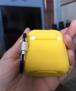 SATLITOG AirPods Case Cover with Secure Lock Keychain, Protective Silicone Cover Compatible with Apple AirPods 2nd & 1st Charging Case - Yellow 62 61IWzOtH8WL 1