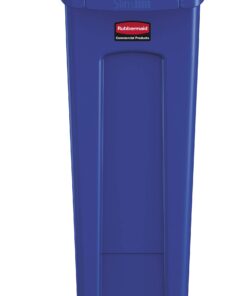 Rubbermaid Commercial Products Slim Jim Plastic Rectangular Recycling Bin with Venting Channels, 23 Gallon, Blue Recycling (FG354007BLUE) 1 21 61IXAEOTUGL