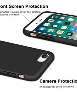 Anuck iPhone SE Case 2022/2020, iPhone 8 Case, iPhone 7 Case, Non-Slip Liquid Silicone Gel Rubber Bumper Phone Case Soft Microfiber Lining Hard Shockproof Protective Cases Cover 4.7", Black 20 61IXJ1I ibL