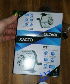 X-ACTO 1031 KS Manual Classroom Pencil Sharpener, Counter/Wall-Mount, Black/Nickel-plated 29 61Iad02JsZL