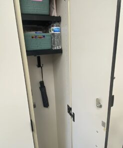 LockerMate Adjust-A-Shelf Locker Shelf, Easy to Use, Extends to Fit Your Locker, Black 1 Pack 32 61IasrdnR7L