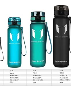 Super Sparrow Water Bottle - 12 oz/17 oz/25 oz/32 oz - BPA Free Tritan Water Bottles - One Touch Opening - Leak-proof Plastic Bottle - Kids Water Bottle for Office, Gym, Outdoor, Sports 25 Oz Black 12 61IayKysKqL