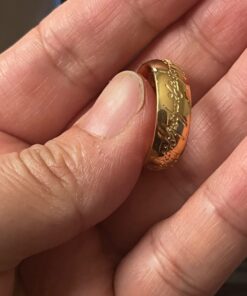 LUREME Engraved Gold Plated Stainless Steel Ring Pendant Chain Necklace A1000001 32 61IcAUPo4WL