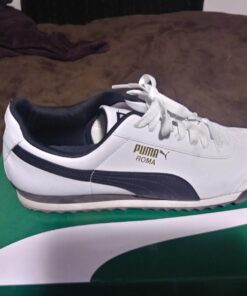 PUMA Men's Roma Basic Sneaker 10 White/Black Leather 38 61IcM1vhwjL