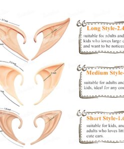 Secaden Cosplay Fairy Pixie Elf Ears Soft Pointed Ears Tips Anime Party Dress Up Costume Accessories (Short Style) Short Style 18 61IcQC0PP7L