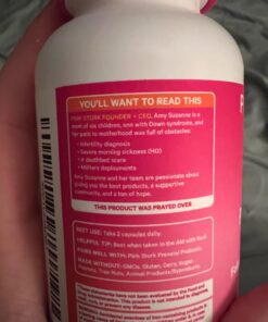 Pink Stork Total Prenatal Vitamins with DHA, Folate, Iron, Choline, and Vitamin B12. Prenatals for Women to Support Fetal Development, Pregnancy Must Haves - 60 Capsules, 1 Month Supply 28 61Icer1ca6L