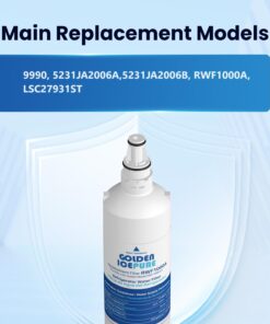GOLDEN ICEPURE 5231JA2005A Replacement for LG LT600P, 3PACK, 469990, RFC1000A, WF300, FML-2 Refrigerator Water Filter 5231JA2006B, LFX25961SB, LSC27931ST, LFX25971ST, LRSC26925TT, LSC27990TT 11 61If3jXuLIL