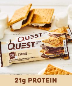 QUEST, Protein Bar, S'Mores, 1 ct, 2.12 oz bar 2.12 Ounce (Pack of 12) 10 61IfnjCUaHL