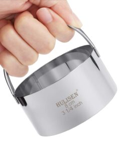 Alternative view of HULISEN Biscuit Cutter Set (5 Pieces/Set), Round Cookies Cutter with Handle, Professional Baking Dough Tools, Gift Package 5 Sizes - Flat
