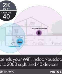 Alternative view of NETGEAR WiFi Mesh Range Extender EX7700 - Coverage up to 2300 sq.ft. and 45 devices with AC2200 Tri-Band Wireless Signal Booster & Repeater (up to 2200Mbps speed), plus Mesh Smart Roaming