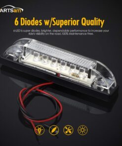 Partsam 6Pcs 4 Inch Marine Boat Light, Slim Line White 9 LED Utility Strip Light Bar, Sealed Waterproof LED Marker Lights for Truck Trailer Camper RV Pickup Car, Under Hood Lights, Dome Lights 20 61IhaOurCXL